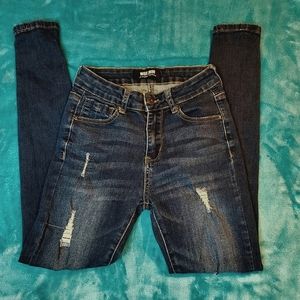 Skinny Wax Jean Distressed Dark Wash Size 3